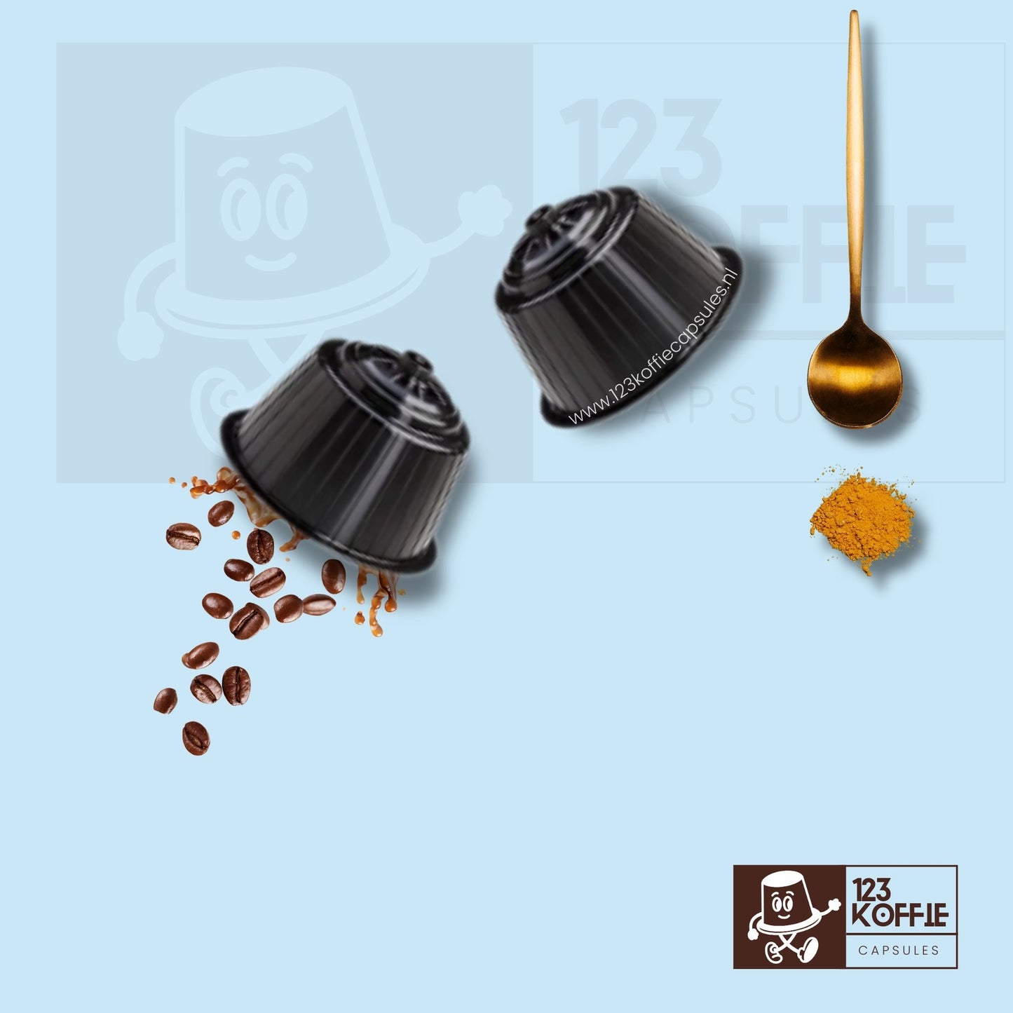 Sandemetrio Ginseng koffiecapsules compatibel met Dolce Gusto, romige koffiedrank met ginsengextract en milde koffie, lichte energieboost