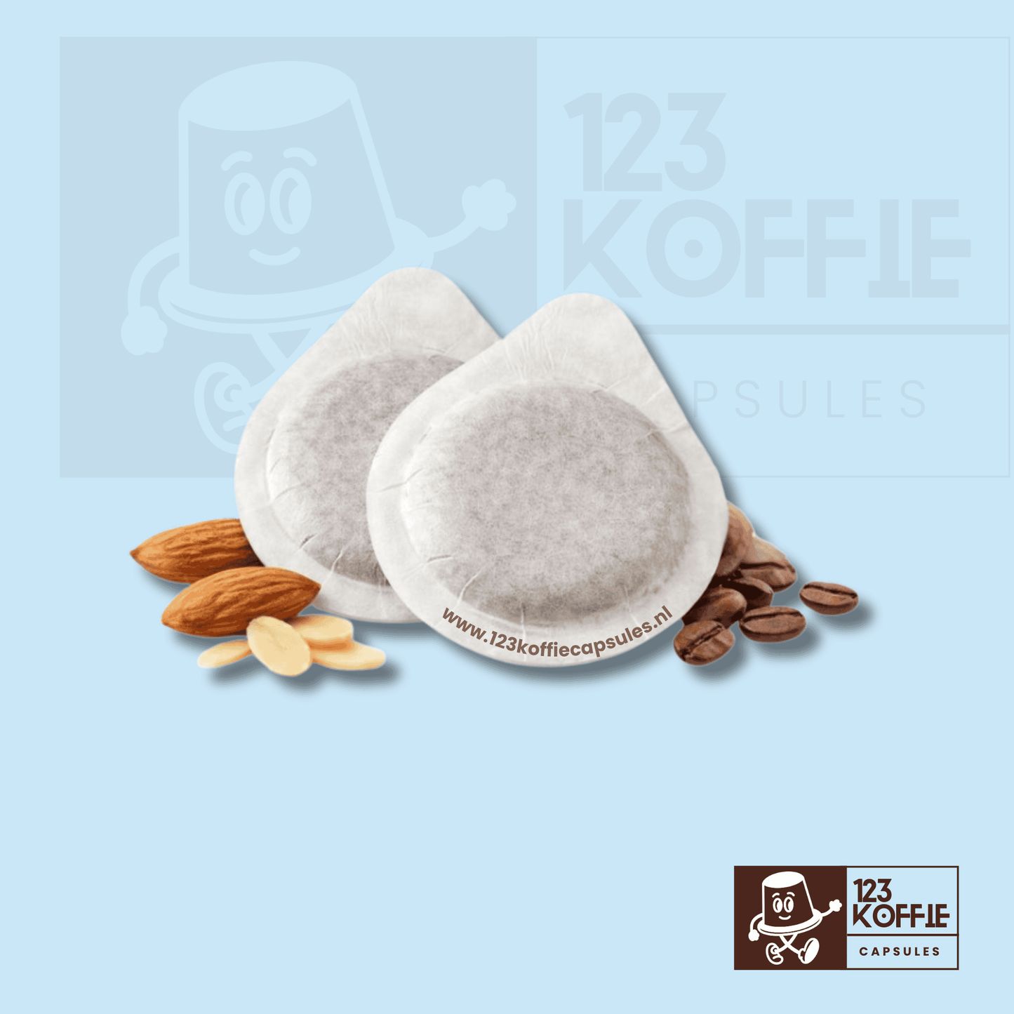 Losse amandel koffie cialde ESE 44 mm van Sandemetrio voor aromatische espresso