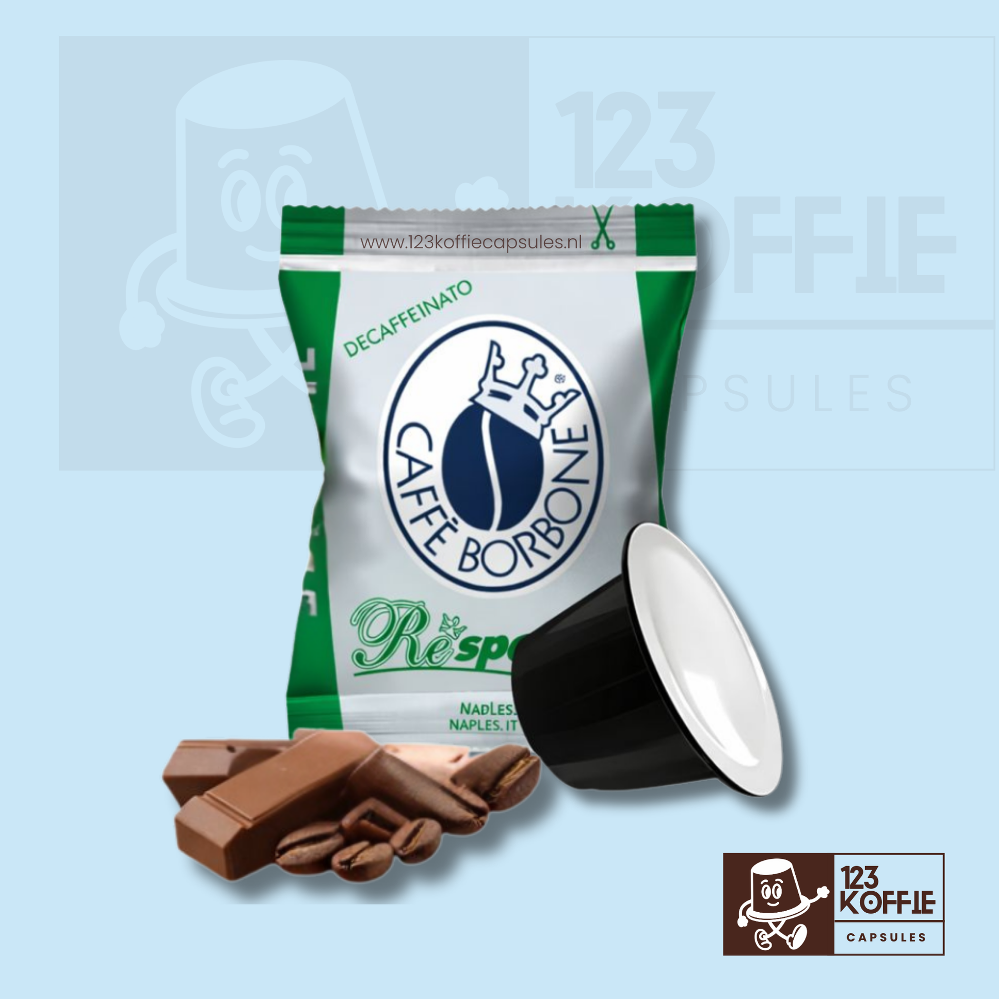 Borbone Decafe capsules voor Nespresso Original, cafeïnevrije Italiaanse espresso met volle smaak en romige crema