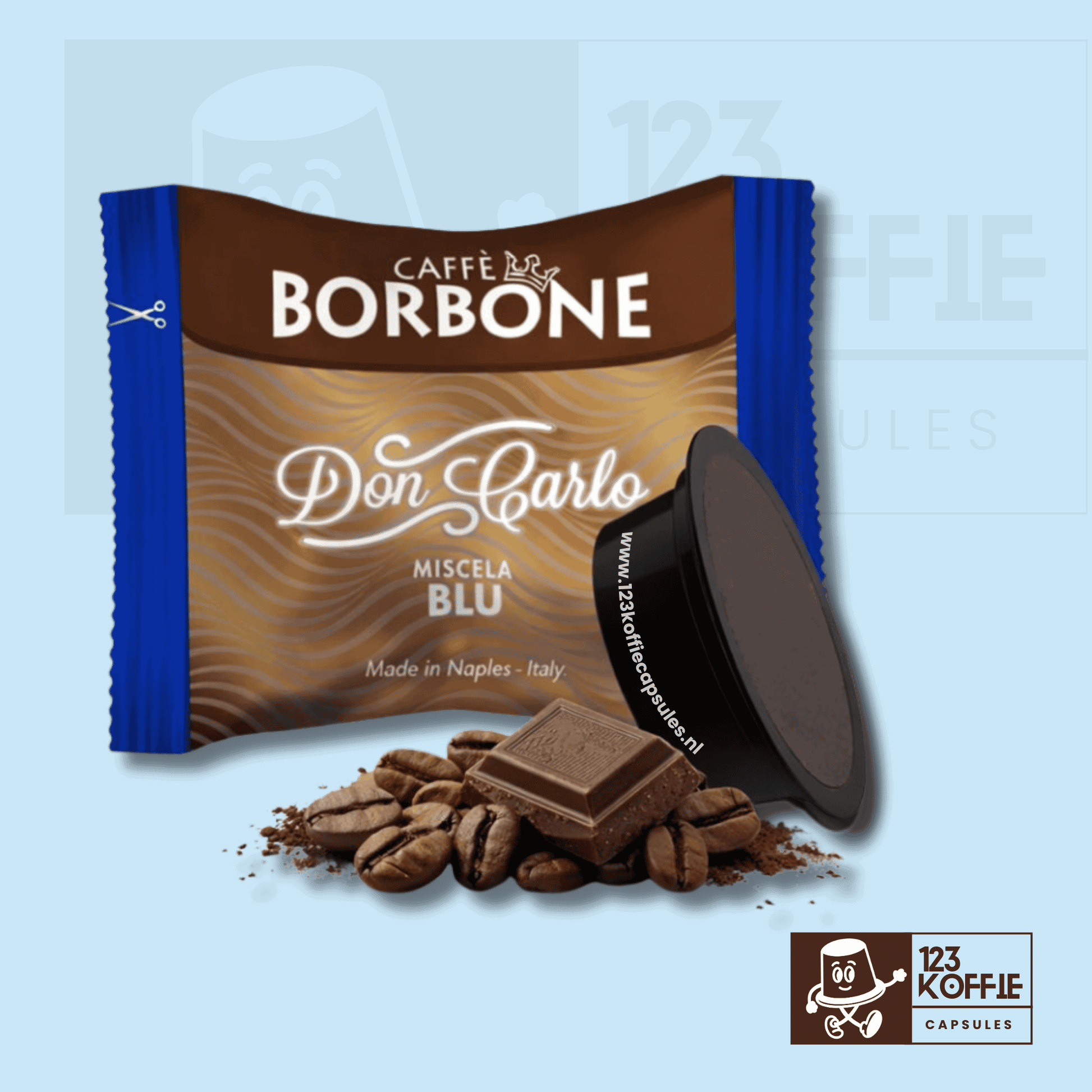 Losse Borbone Blue Blend A Modo Mio capsule – compatibel met A Modo Mio machines – ronde Italiaanse espresso