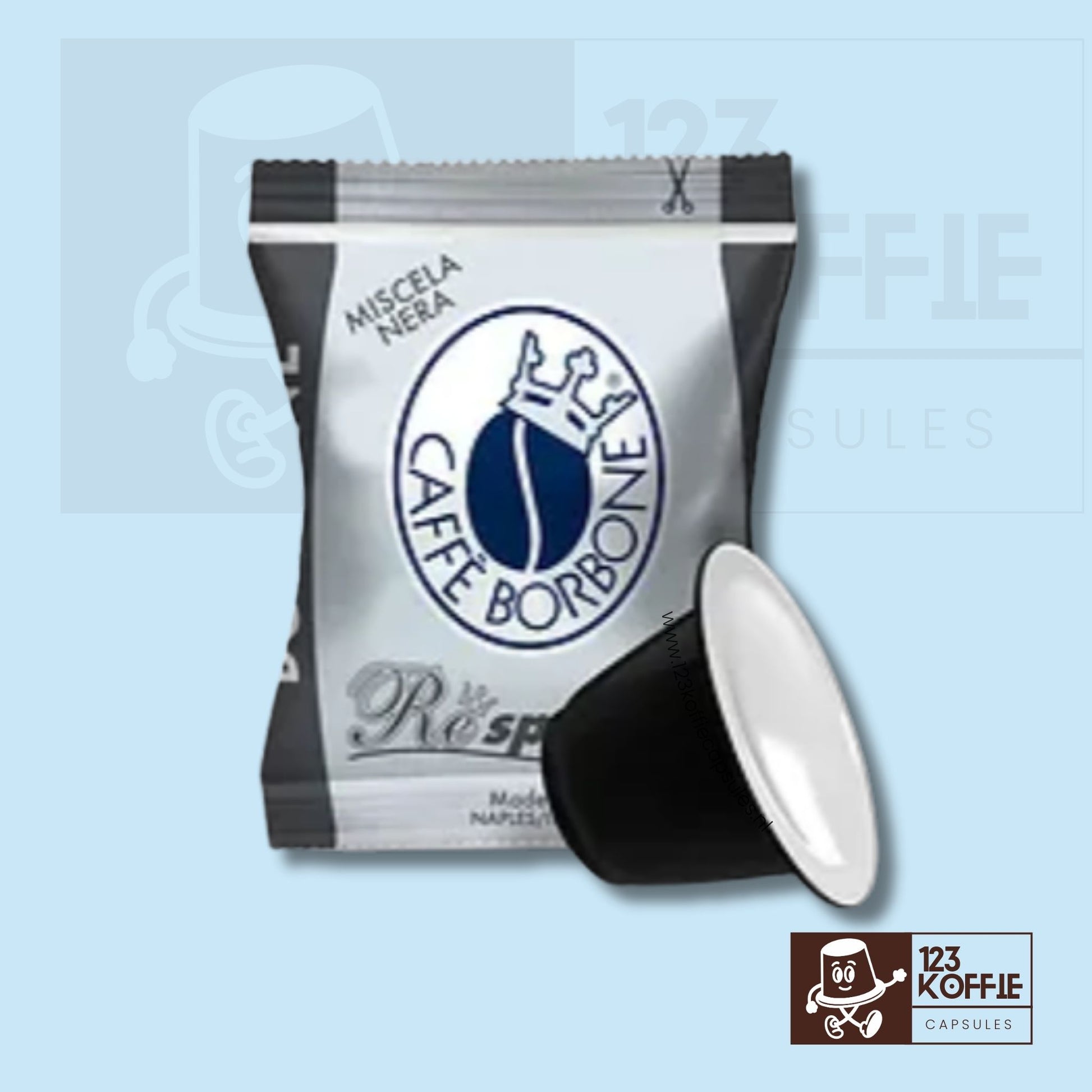 Verpakking Caffè Borbone Respresso Nera capsules 50 stuks – compatibel met Nespresso Original – krachtige Italiaanse espresso