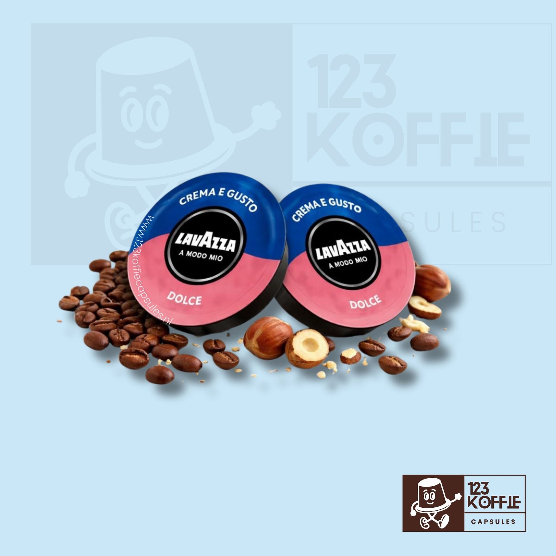 Lavazza Crema e Gusto Dolce koffiecapsules voor A Modo Mio, zachte en ronde espresso met intensiteit 10 en hazelnootachtig aroma