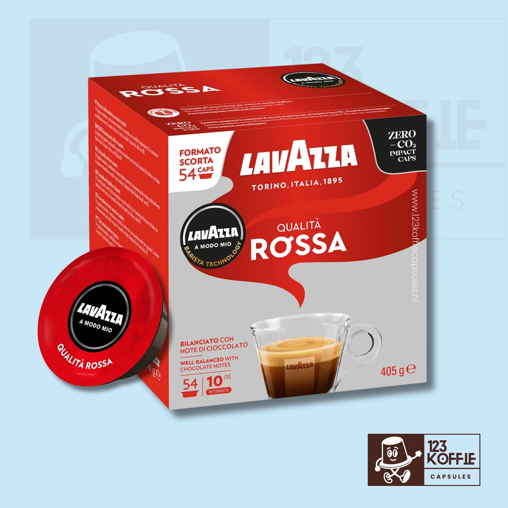 Verpakking Lavazza Qualità Rossa A Modo Mio capsules 54 stuks