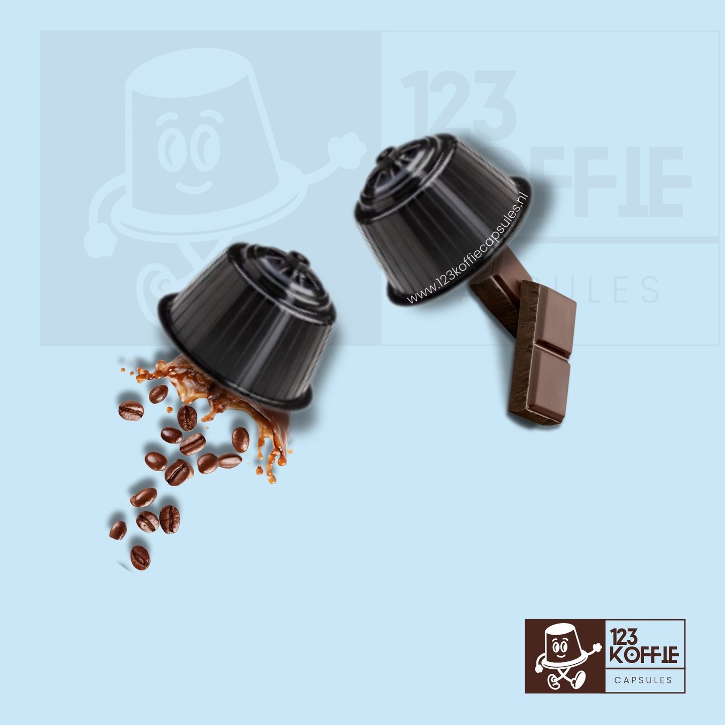 Sandemetrio Cioccolato koffiecapsules compatibel met Dolce Gusto, romige chocolade koffiedrank met cacao en milde koffie, Italiaans zoet koffiemoment