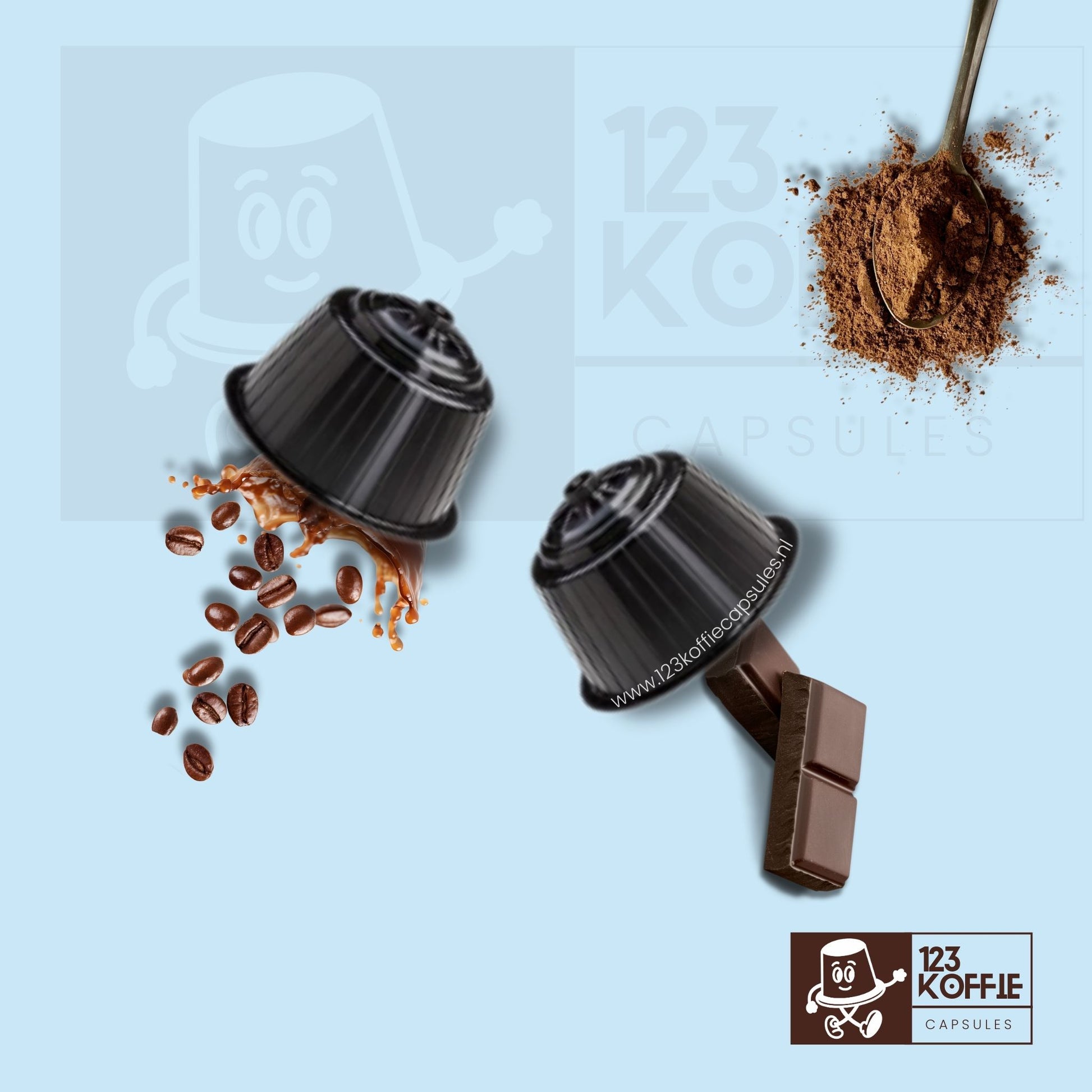 Sandemetrio Mokaccino koffiecapsules compatibel met Dolce Gusto, romige koffiedrank met cacao en milde koffie, zoet Italiaans koffiemoment