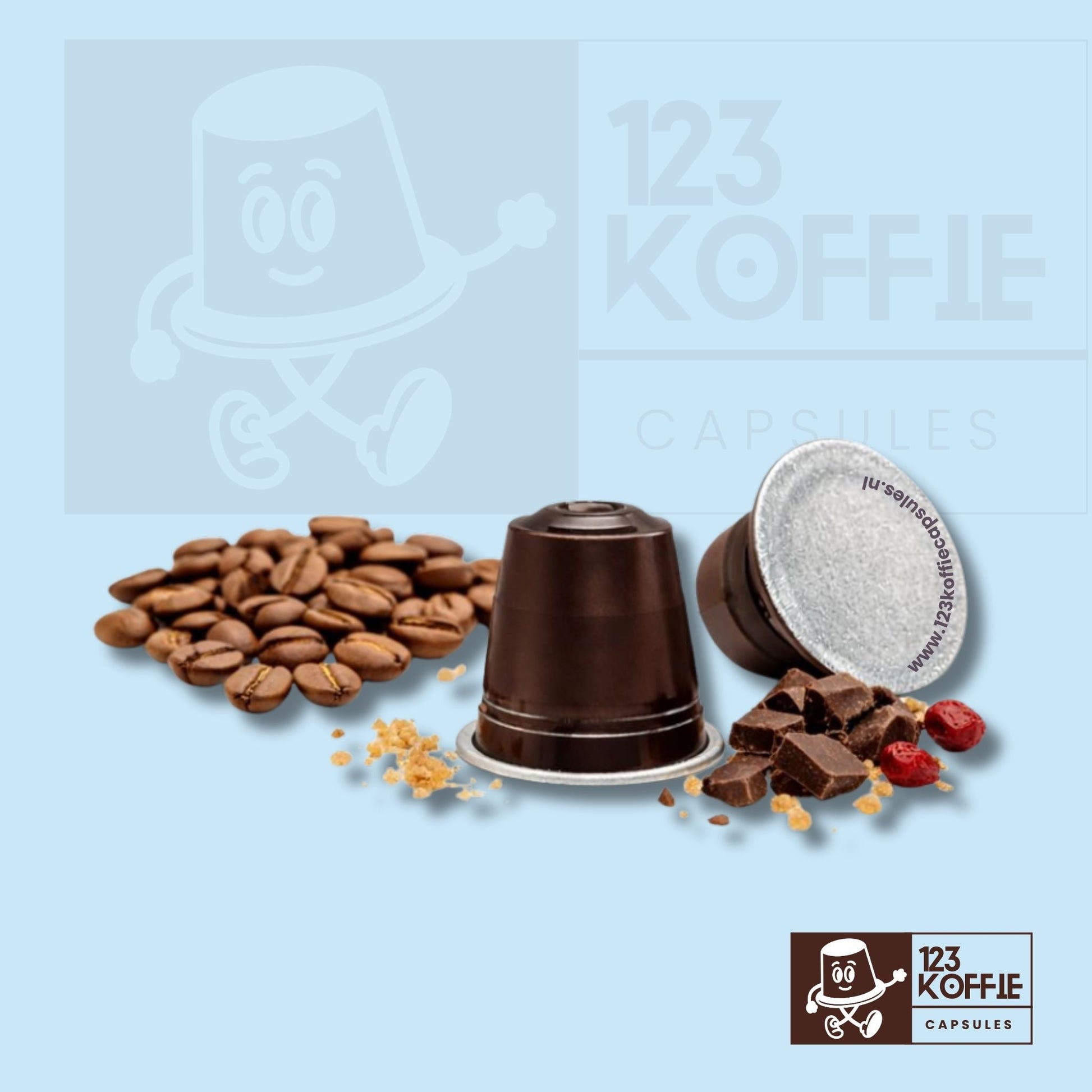 Toraldo Gourmet Nespresso koffiecapsules met koffiebonen en subtiele cacao en fruitige tonen